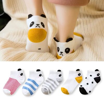 Chaussettes Enfants Pandas (Lot 5 paires)