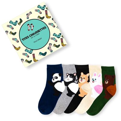 Animal Heel Socks (Pack x5)