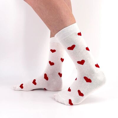 Chaussettes Longue Coeur Rouge