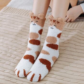 Chaussettes Têtes de Chats Molletonnées 3