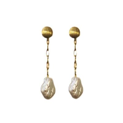 Boucles d'oreilles pendantes baroques Peral par Marilia Capisani