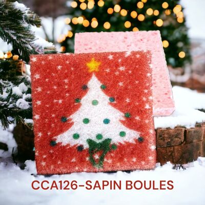 Eponge de Noël- CCA 126 sapin boules