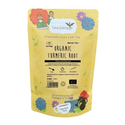 Morceaux de racine de curcuma biologique - Emballage de vente au détail de 75 g