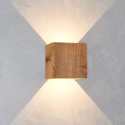 Cubus wall lamp reclaimed wood