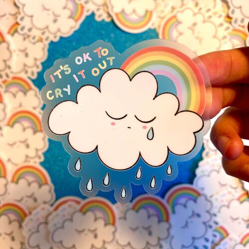 “It’s Okay To Cry” diecut sticker