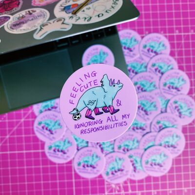 “Cute Dino” diecut sticker