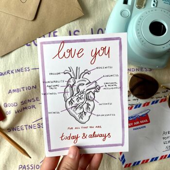 Carte de vœux "Je t'aime aujourd'hui et toujours" 4