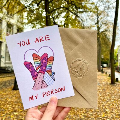 Grußkarte „Du bist meine Person“.