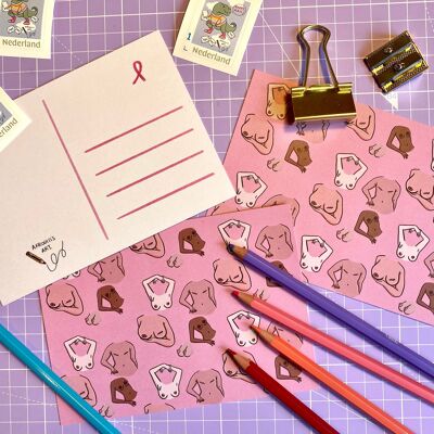 Carte postale "Sensibilisation au cancer du sein"