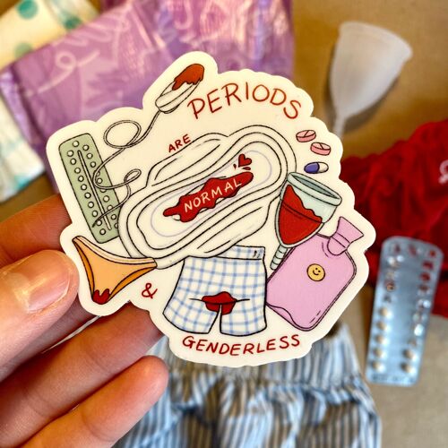 “Periods” die-cut sticker