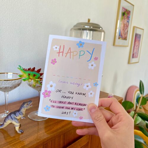 “Happy” greeting card