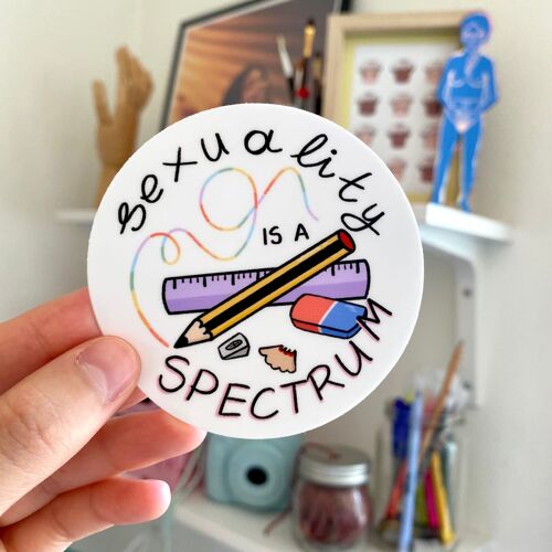 “Sexuality Is A Spectrum” diecut sticker