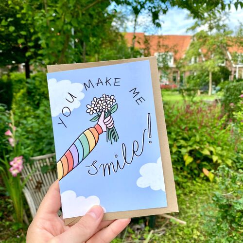 “You Make Me Smile” greeting card