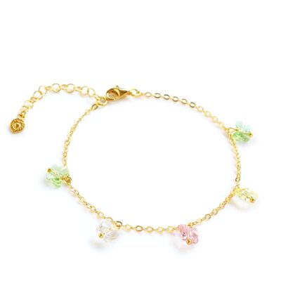 Gold crystal butterfly bracelet