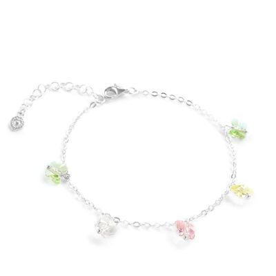 Silver crystal butterfly bracelet