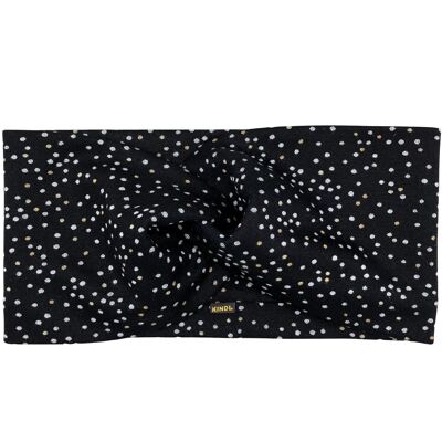 Fascia per capelli nera Dots Design Ponte Jersey | Prodotto in Austria