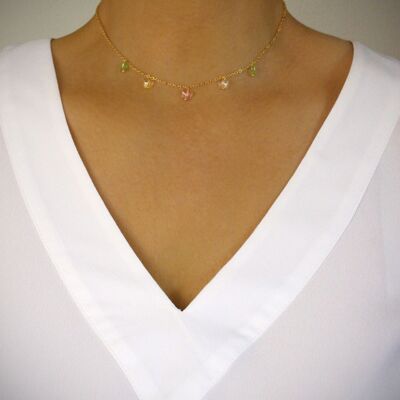 Goldkristall-Schmetterlings-Choker-Halskette
