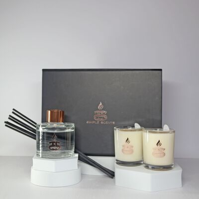 Simple Scents Experience Geschenkset mit Kerze und Schilfrohrdiffusor