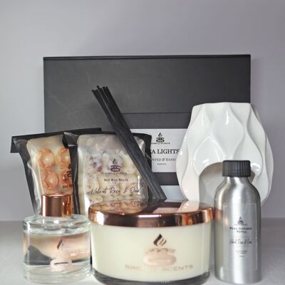 Candela Simple Scents Experience, cera da sciogliere, bruciatore Nico, diffusore a bastoncini e set regalo di ricarica per diffusore