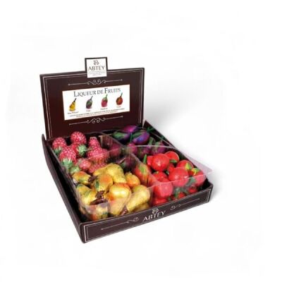 CHOCOLAT NOIR LIQUEUR - Display de 4 fruits assortis 10g