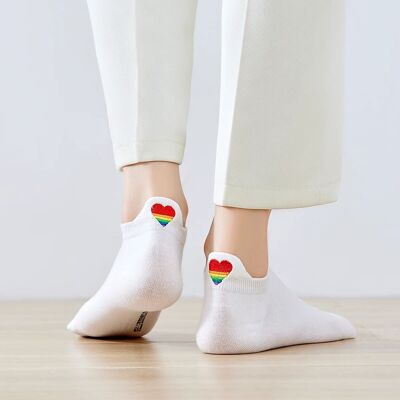 Rainbow Heart Tongue Socks