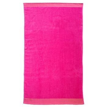 Pack Serviette bain éponge velours Shady Turquoise Fuchsia 3