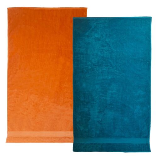 Pack Serviettes de bain éponge velours Classy Orange Lake