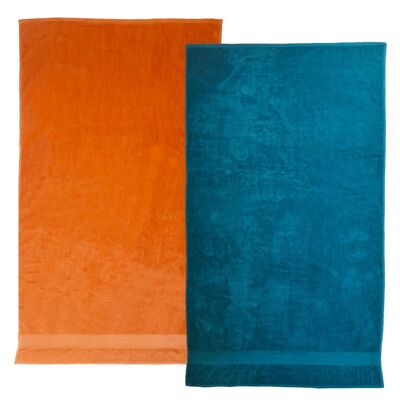 Edles Orange Lake Velours-Frottee-Badehandtuch-Set