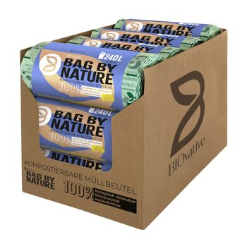 Sacs poubelles bio compostables de 240 L : 12 rouleaux dans un carton prêt à la vente, 5 sacs par rouleau 1