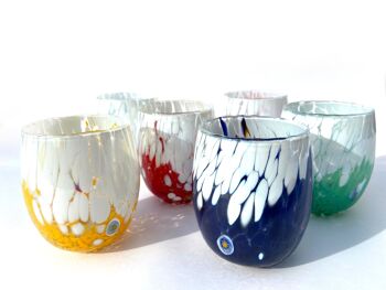 6 verres à eau en verre BICOLORE « I Colori di Murano » 3