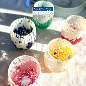 6 verres à eau en verre BICOLORE « I Colori di Murano » 7