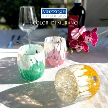 6 verres à eau en verre BICOLORE « I Colori di Murano » 10