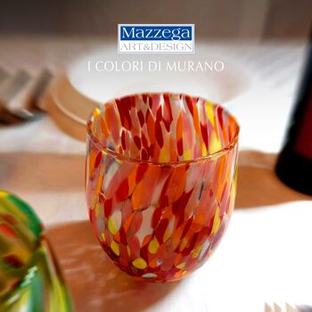 6 Verres à Eau en Verre "I Colori di Murano" COLOMBINA 7