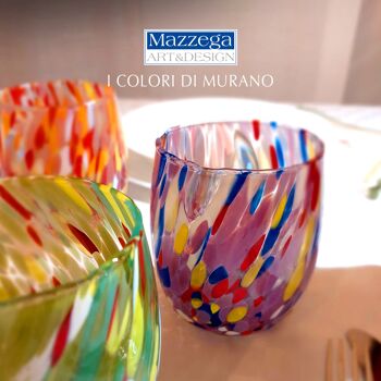 6 Verres à Eau en Verre "I Colori di Murano" COLOMBINA 8