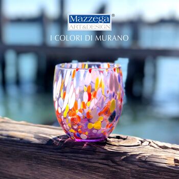 6 Verres en Verre "Les Couleurs de Murano". EAU-CLASSIQUE 14