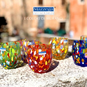 6 Verres en Verre "Les Couleurs de Murano". EAU-CLASSIQUE 15