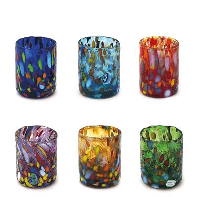 SHOT Tequila Glasses in Blown and Handmade Glass with Murano Murrine The Colors of Murano Model SHOT 70 ml. Made in Italy