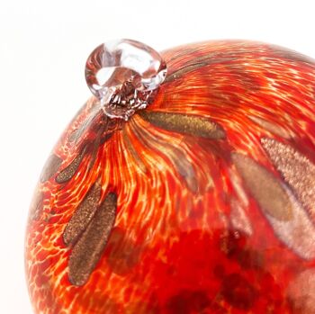 Boules de Noël en verre « I Colori di Murano », pack de 6 grandes boules de verre soufflées colorées, fabriquées à la main, décorations de Noël pour le sapin de Noël avec anneau de suspension Ø 9 cm. Aventurine 4