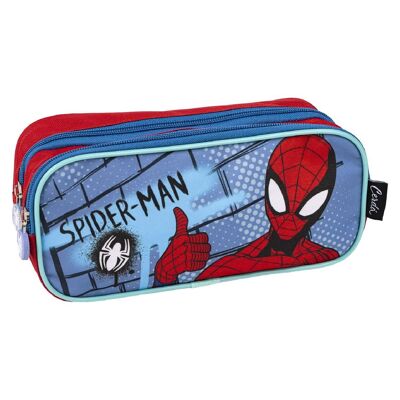 Estuche Spiderman - 2 compartimentos- Con cremalleras