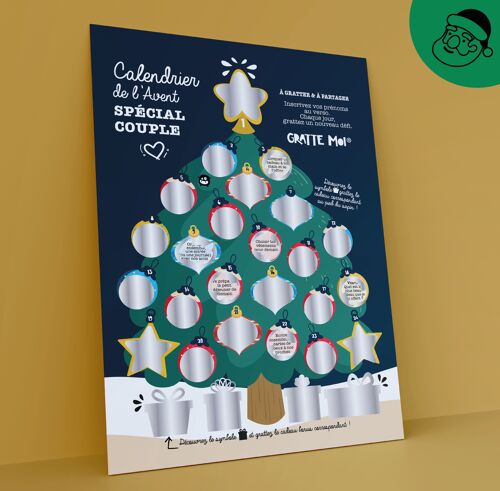 Calendrier de l'Avent "spécial couple" ❤️ jeux géant de Noël à gratter