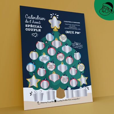 Calendario de Adviento “pareja especial” ❤️ juegos de rascar navideños gigantes