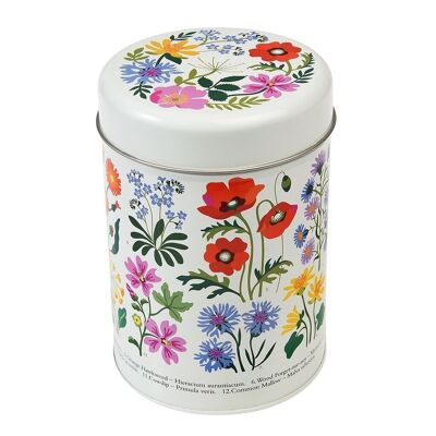 Canister storage tin - Wild Flowers