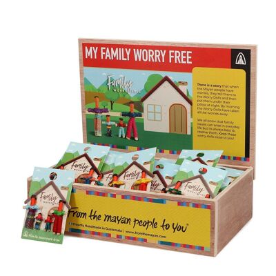 Muñecas Worry (juego de 4) - Familia sin preocupaciones