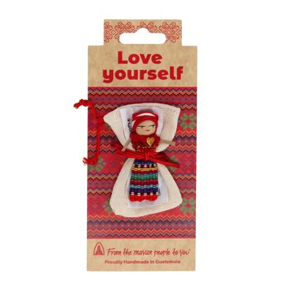 Sorgenpuppe mit Tasche - Love Yourself