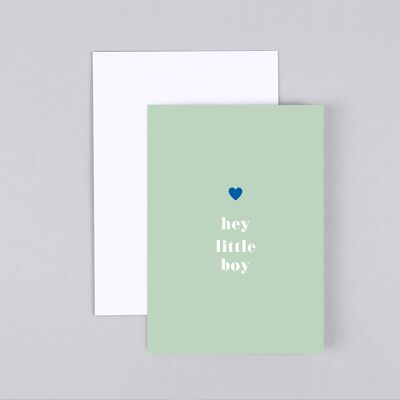 Birth card heart Tessa blue