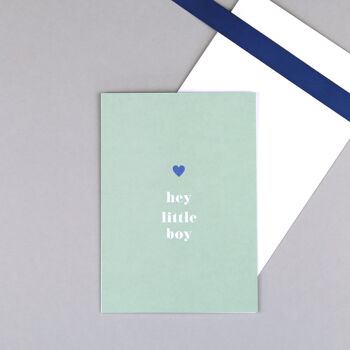Carte de naissance coeur Tessa bleu 3