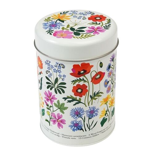 Canister storage tin - Wild Flowers