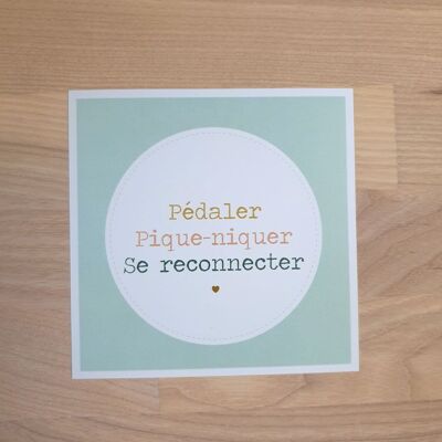 Carte "Pédaler/Pique-niquer/Se reconnecter"