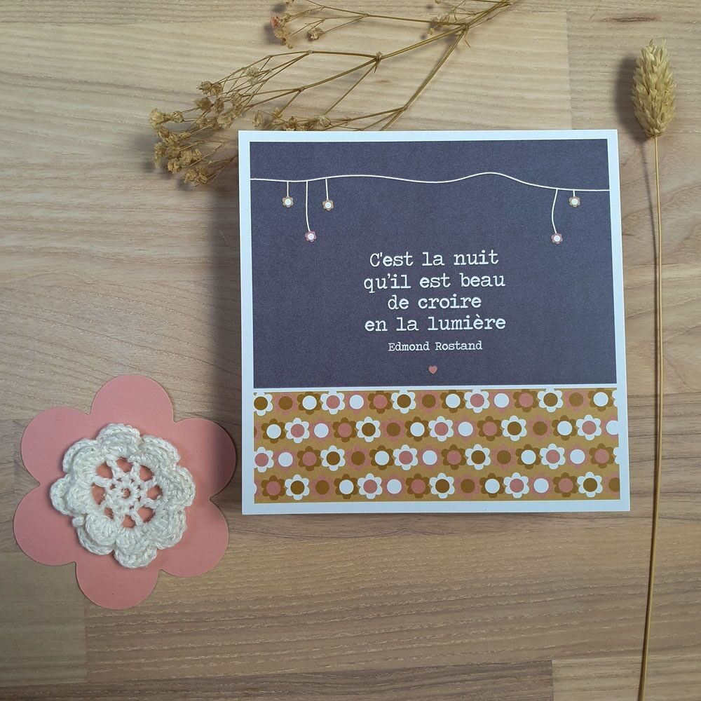 Karte „Es ist die Nacht, in der es schön ist, an das Licht zu glauben“