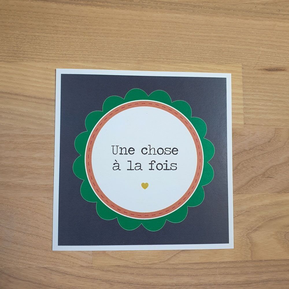 Carta “Una cosa alla volta”.